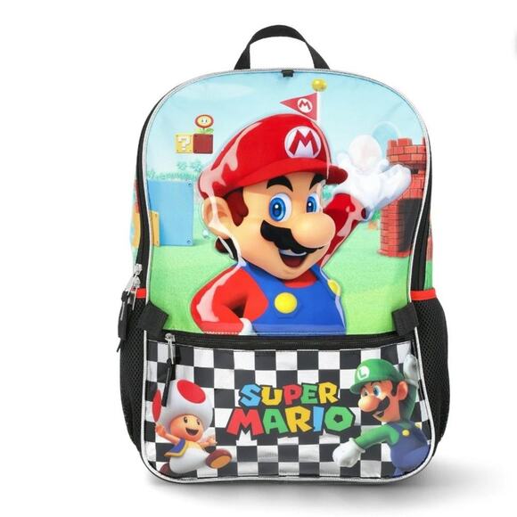 Nintendo Boys' 17" Super Mario Backpack, Lunch Box, Gadget Case & ID Holder Set - Picture 7 of 9
